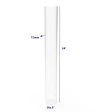 Clear Acrylic Tube 3 Diameter (2.953 exact outside dim) x 24 Long, 5/64 (2mm) Wall Open Ended 15140 24 1PK