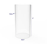 Clear Acrylic Tube 3Diameter(2.953 exact outside dim)x 6Long,5/64(2mm) Wall Open Ended 15140 64PK