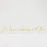 FixtureDisplays® Large "In Remembrance of Me" Embroidery Altar Frontal Holy Communion Table Cloth Cover 52X96" Gold Encriptions 15174