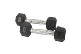 Rubber Dumbbell in Pair   with Metal Handles Pair of two 5 lbs Dumbbells