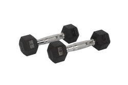 Rubber Dumbbell in Pair   with Metal Handles Pair of two 5 lbs Dumbbells