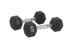 Rubber Dumbbell in Pair   with Metal Handles Pair of two 5 lbs Dumbbells