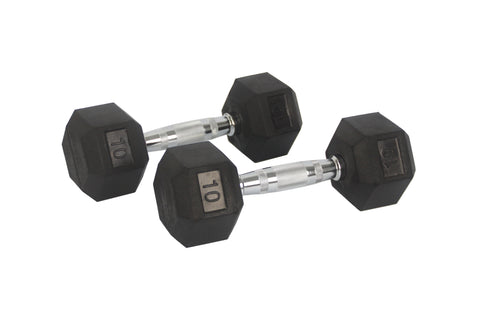 Rubber Dumbbell in Pair   with Metal Handles Pair of two 5 lbs Dumbbells