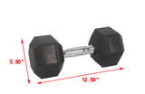 30 Lbs Metal Rubber Dumbbell in Pair Workout Training Exercise