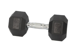 30 Lbs Metal Rubber Dumbbell in Pair Workout Training Exercise