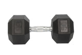 50 Lbs Metal Rubber Dumbbell in Pair Workout Training Exercise