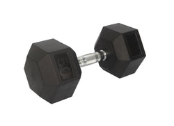50 Lbs Metal Rubber Dumbbell in Pair Workout Training Exercise