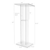 18"W X 12"D X 42.5" H Acrylic Podium Plexiglass Church Pulpit School Lectern 15198