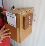FixtureDisplays� Wood Church Collection Fundraising Box Donation Charity Box with Red Cross Christian Church Tithes & Offering Prayer Box 7.5"W x 7.5"H x 9-7/8" D Wallmount or Tabletop 15203