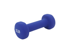 Neoprene Coated Dumbbell Weights 2 Pounds Single Pack Blue Soft Hex Ends 1PC