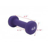Neoprene Coated Dumbbell Weights 4 Pounds Single Pack Blue Soft Hex Ends 1PC