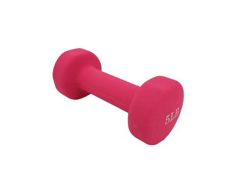 Neoprene Coated Dumbbell Weights 5 Pounds Single Pack Blue Soft Hex Ends 1PC