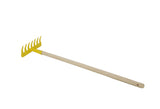 Kids Garden Tool Toy 9 TOOTH RAKE 28 Long Reduced Size Wood Handle Metal Head