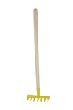 Kids Garden Tool Toy 9 TOOTH RAKE 28 Long Reduced Size Wood Handle Metal Head