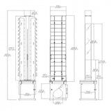 15 X 15 X 79" Double-Sided Rotating Floor Stand Display for 60 Pairs of Eyewear 15224.Make to Order 3 Month Lead