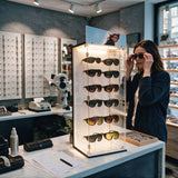 16x10x34" LED Acrylic Locking Eyewear Display Cabinet 18 Pair Countertop 15225