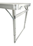 Aluminum Folding Table 4 Foot Adjustable Height Lightweight Portable Table