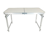 Aluminum Folding Table 4 Foot Adjustable Height Lightweight Portable Table
