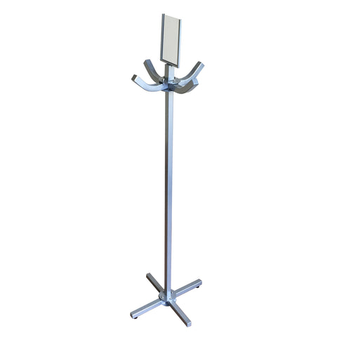 FixtureDisplays Mobile Coat Hanging Rack Table Bed Side Hanger Bag Merchandiser 15238 Silver