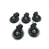 FixtureDisplays® Office Chair 3" Castors Wheels Replacement Rubber PU Chair casters for Hardwood Floors and Carpet, Set of 5, Heavy Duty Office Chair - Universal fit for STEM size 7/16" x 7/8" 15245