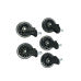 FixtureDisplays® Office Chair 3" Castors Wheels Replacement Rubber PU Chair casters for Hardwood Floors and Carpet, Set of 5, Heavy Duty Office Chair - Universal fit for STEM size 7/16" x 7/8" 15245