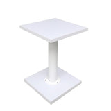 12X12X17-32" Tall Riser Stand Steel Tube White Wood Platform Plant SculptureLamp 15250