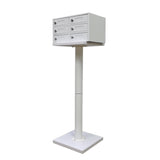 12X12X17-32" Tall Riser Stand Steel Tube White Wood Platform Plant SculptureLamp 15250