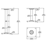 12X12X17-32" Tall Riser Stand Steel Tube White Wood Platform Plant SculptureLamp 15250