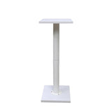 12X12X17-32" Tall Riser Stand Steel Tube White Wood Platform Plant SculptureLamp 15250