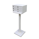 12X12X17-32" Tall Riser Stand Steel Tube White Wood Platform Plant SculptureLamp 15250