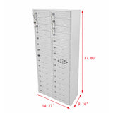 30-Slot Cell Phone Charging Locker USB Cabinet Key Retention Steel Storage Box 15251-STAYON-LOCK