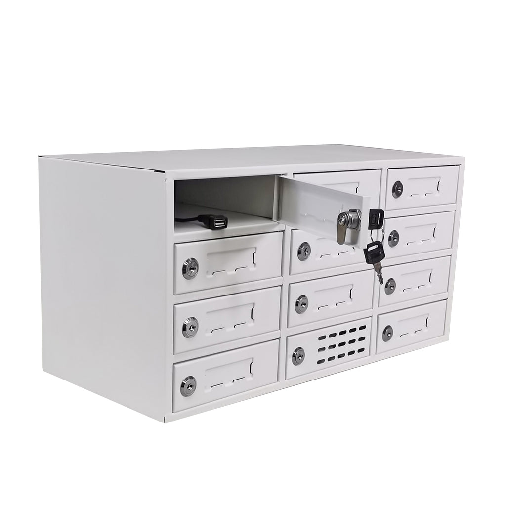 Usb Locker Plug 12-Slot Cell Phone Smart Charging Station Locker USB Ports One Plug to ...