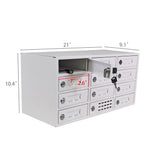 12 Slot Clasp Locker Cellphone iPad Mini Charging Station and Combination Lock