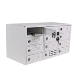 12-Slot Cell Phone Smart Charging Station Locker USB Ports One Plug to Wall Max 5 Watts Per Slot Output 15258-USB