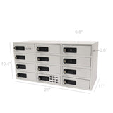 Cellphone Locker Cellphone Charging Station Combination Lock iPad Mini Storage 15259