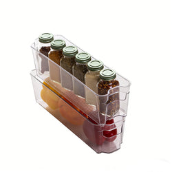 FixtureDisplays� Stackable Plastic Organizer Storage Bins, Small - 2 Pack - Pantry Organization and Storage Refrigerator Organizer Bins Fridge Organizer Freezer Organizer Pantry Organizer Pantry Storage 14.5 Long X 4.1 Wide X 4" Tall 15268-2PK