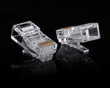 Pass through Cable Connector Gold plated 100 pieces End pass RJ45 Cat5 Cat5e