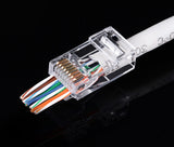 Pass through Cable Connector Gold plated 100 pieces End pass RJ45 Cat5 Cat5e