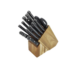 17 Piece Kitchen Cutlery Knife Block Set Stainless Steel Chef Wood Professional