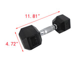 15 LB Dumbbell One Pair of Two 15 lbs Dumb bells Hex End Rubber Coated Weight