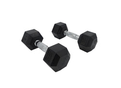 15 LB Dumbbell One Pair of Two 15 lbs Dumb bells Hex End Rubber Coated Weight