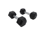 15 LB Dumbbell One Pair of Two 15 lbs Dumb bells Hex End Rubber Coated Weight