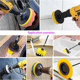 22PCS Drill Brush Attachment Kit with 6  Extension Rod Scrub Pads Cleaner 15285
