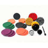 22PCS Drill Brush Attachment Kit with 6  Extension Rod Scrub Pads Cleaner 15285