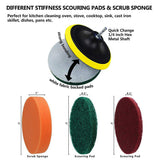 22PCS Drill Brush Attachment Kit with 6  Extension Rod Scrub Pads Cleaner 15285