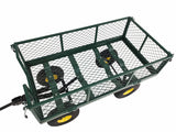 Lawn Cart Garden Utility Wagon Vehicle Pull Cart Pneumatic Wheesl Lay Flat Bed