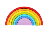 Rainbow Stacker Puzzle Blocks Wooden Pcs Color Shape Matching Jigsaw Montessori