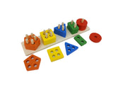 Geometric Sort Board Wooden Educational Preschool Toddler Toys Peg Stack Match