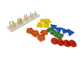 Geometric Sort Board Wooden Educational Preschool Toddler Toys Peg Stack Match