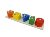 Geometric Sort Board Wooden Educational Preschool Toddler Toys Peg Stack Match